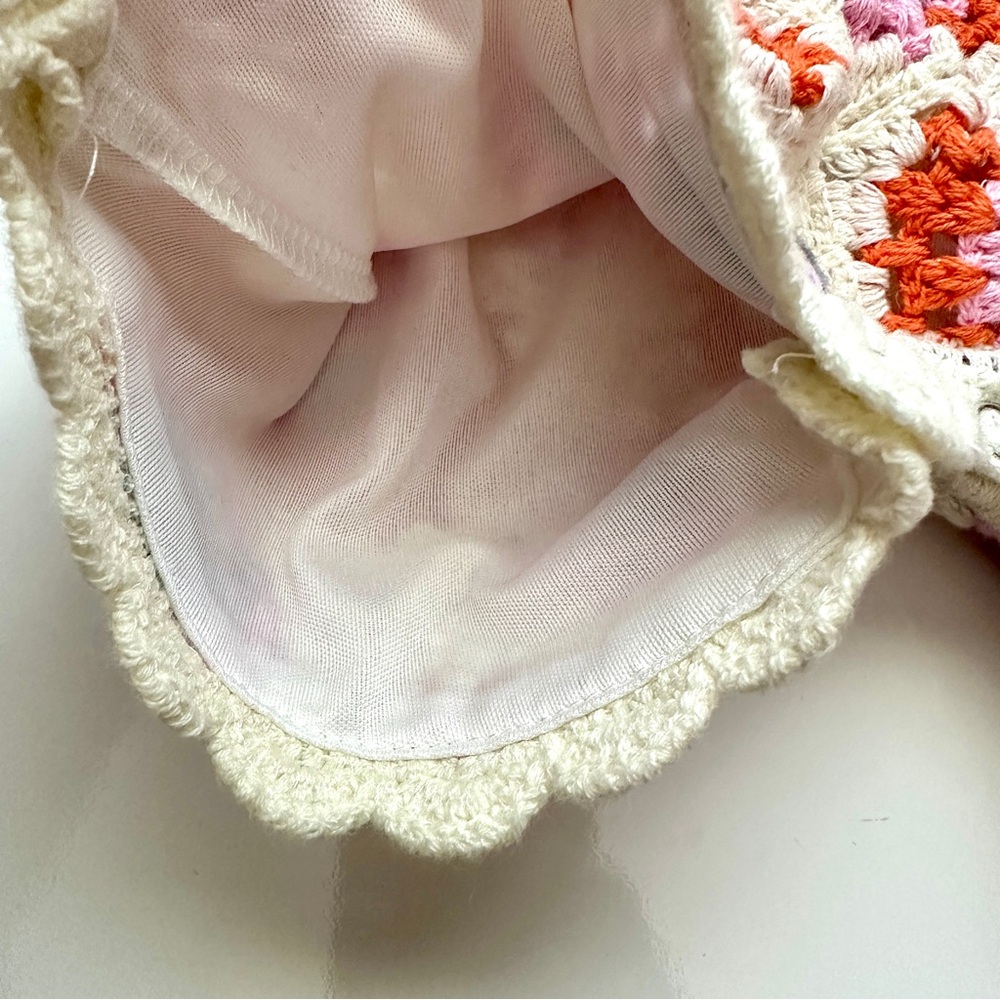 Rare Editions Crochet Colorful Knit Retro  Romper 1 Piece NWT Size 6-9 months - Picture 4 of 9